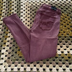 Burgundy American Eagle Jeggings